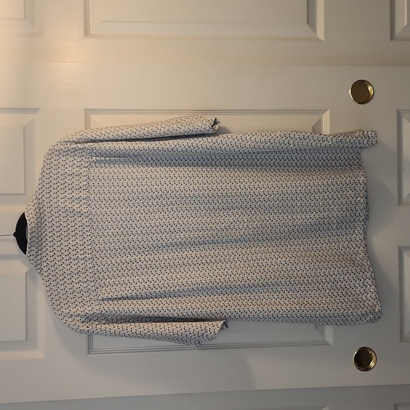 Vintage Silk Circa 1969 Men's Blue and White Button Up 100% Silk Shirt Size XXL - Picture 9 of 9